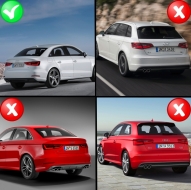 Hátsó Lökhárító Valance Diffúzor & Kipufogó Végek Audi A3 8V Sedan Cabrio (2012-2015) RS3 Design-image-6030683