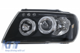 Headlights Angel Eyes suitable for Jeep Grand Cherokee (1999-2004) Black-image-6041733