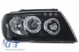 Headlights Angel Eyes suitable for Jeep Grand Cherokee (1999-2004) Black-image-6041734