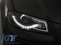 Headlights DAYLIGHT suitable for Audi A3 8P (05.2003-03.2008) DRL Black-image-6015064