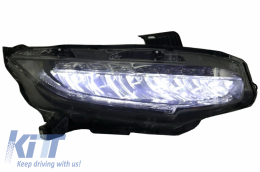 Headlights Full LED suitable for Honda Civic Mk10 FC/FK (2016-Up) Sedan & Hatchback with Sequential Dynamic Turning Lights-image-6032463