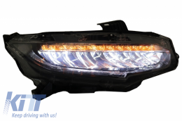 Headlights Full LED suitable for Honda Civic Mk10 FC/FK (2016-Up) Sedan & Hatchback with Sequential Dynamic Turning Lights-image-6037430