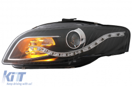 Headlights LED DRL DAYLIGHT suitable for Audi A4 B7 (11.2004-03.2008) Black-image-6082303