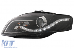 Headlights LED DRL DAYLIGHT suitable for Audi A4 B7 (11.2004-03.2008) Black-image-65729