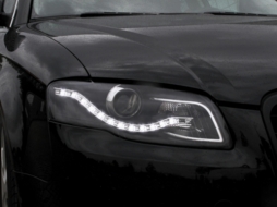 Headlights LED DRL DAYLIGHT suitable for Audi A4 B7 (11.2004-03.2008) Black-image-65732