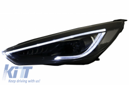 Headlights LED DRL suitable for Ford Focus III Mk3 (2015-2017) Bi-Xenon Design Dynamic Flowing Turn Signals Demon Look-image-6033043