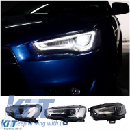 Headlights LED DRL suitable for Mitsubishi Lancer (2007-2017) Dual Projector Dynamic Sequential Signal-image-6010241