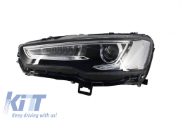 Headlights LED DRL suitable for Mitsubishi Lancer (2007-2017) Dual Projector Dynamic Sequential Signal-image-6021221