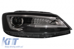 Headlights LED DRL suitable for VW Jetta Mk6 VI (2011-2017) Bi-Xenon Design Dynamic Flowing Signals Demon Look-image-6020970