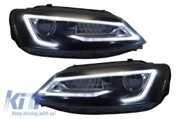 Headlights LED DRL suitable for VW Jetta Mk6 VI (2011-2017) Bi-Xenon Design Dynamic Flowing Signals Demon Look-image-6020974