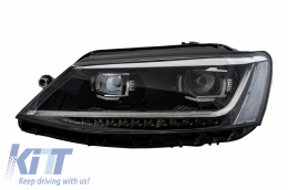 Headlights LED DRL suitable for VW Jetta Mk6 VI (2011-2017) Dynamic Turn Light Xenon Matrix Design-image-6040747