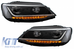 Headlights LED DRL suitable for VW Jetta Mk6 VI (2011-2017) Dynamic Turn Light Xenon Matrix Design-image-6040752