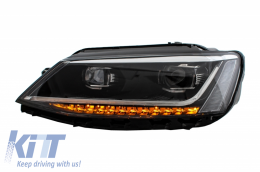 Headlights LED DRL suitable for VW Jetta Mk6 VI (2011-2017) Dynamic Turn Light Xenon Matrix Design-image-6040753