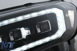 Headlights LED Light Bar Dynamic Start-up Display suitable for Ford Ranger Raptor (2015-2020) LHD Full Black Housing with Sequential Dynamic Turning Lights Matrix Projector-image-6078857