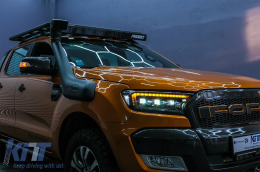 Headlights LED Light Bar Dynamic Start-up Display suitable for Ford Ranger Raptor (2015-2020) LHD Full Black Housing with Sequential Dynamic Turning Lights Matrix Projector-image-6089082