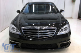 Headlights Lens Glasses suitable for Mercedes S-Class W221 Facelift (2010-2013) Clear-image-6086143