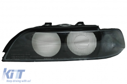 Headlights Lens Left and Right Side Smoke Grey suitable for BMW 5 Series E39 (1995-2000)-image-6087778