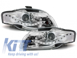 Headlights suitable for Audi A4 B7 (2004-2008) LED Daytime Running Lights DRL Optik-image-59228