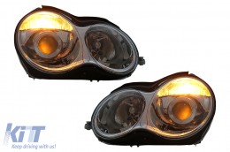 Headlights suitable for Mercedes C-Class W203 (07.2000-03.2004) Chrome H7-image-6107754