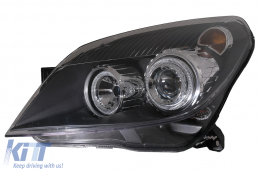 Headlights suitable for Opel Astra H (03.2004-2009) Angel Eyes 2 Halo Rims Black-image-6079881