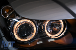 Headlights suitable for Opel Astra H (03.2004-2009) Angel Eyes 2 Halo Rims Black-image-6085307