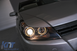 Headlights suitable for Opel Astra H (03.2004-2009) Angel Eyes 2 Halo Rims Black-image-6085310