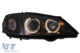 Headlights suitable for Opel Vauxhall Astra G (09.1997-02.2004) Halo Rims Lamps Black-image-59765