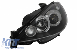 Headlights suitable for Peugeot 206 CC (2002-Up) Angel Eyes Black-image-6054060