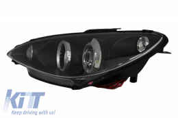 Headlights suitable for Peugeot 206 CC (2002-Up) Angel Eyes Black-image-6054061