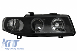 Headlights suitable for SEAT Leon  / Seat Toledo (04.1999-08.2004) Angel Eyes Black-image-6054064