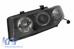 Headlights suitable for SEAT Leon  / Seat Toledo (04.1999-08.2004) Angel Eyes Black-image-6054066