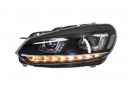 Headlights suitable for VW Golf 6 VI (2008-2013) Golf 7 3D LED DRL U-Design Flowing Turning Light with Taillights Full LED R20-image-6021151