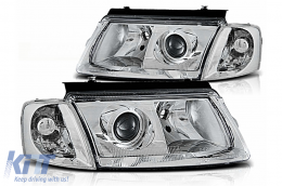 Headlights suitable for VW Passat B5 3B (11.1996-08.2000) Chrome H7/H7 - HLVWPAB5H7C