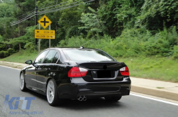 Heck Stoßstange für BMW 3er E90 2005-2008 M-Technik Design Doppelter linker Auslass-image-37955