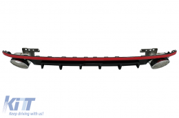 Heckdiffusor & Auspuffspitzen für Audi A6 C8 4K Avantlimousine 2018+ RS6 Look rot-image-6075731