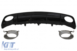 Heckdiffusor für Audi A6 4G Facelift S-Linie 15-18 Auspuff Tipps RS6-Look-image-6054766