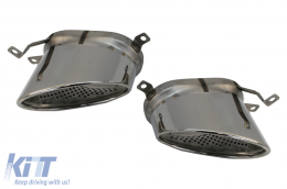 Heckdiffusor für Audi A6 4G Facelift S-Linie 15-18 Auspuff Tipps RS6-Look-image-6054772