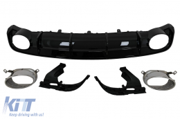 Heckdiffusor für Audi A6 4G Facelift S-Linie 15-18 Auspuff Tipps RS6-Look-image-6054774