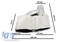 Heckstoßstange & Auspuff Tipps Chrom für Mercedes S-Klasse W221 2005-2013 S65 Look-image-6088562