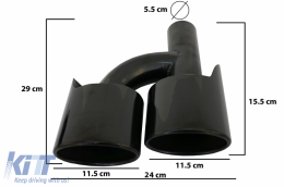 Heckstoßstange Diffusor Auspuff Tipps Schwarz für Mercedes S W221 2005-2013 S65 Design-image-6088519