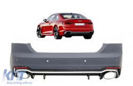 Heckstoßstange für Audi A5 F5 2017+ Luftverteiler Auspuffspitzen Quattro RS5 Look-image-6078560