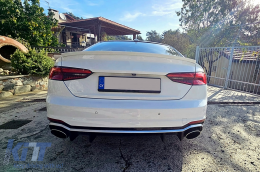 Heckstoßstange für Audi A5 F5 2017+ Luftverteiler Auspuffspitzen Quattro RS5 Look-image-6105354