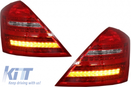 Heckstoßstange für MERCEDES S W221 2005-2010 Auspuff Schalldämpfer Tipps LED Rückleuchten-image-6075433