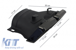 Heckstoßstange mit Endrohre Schwarz für Mercedes C S205 T-Modell Touring 2014-2020 C63 Look-image-6062325
