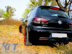 Heckstoßstange mit Komplett Auspuff System für VW Golf VI 6 2008-2013 R20 Look-image-6086800