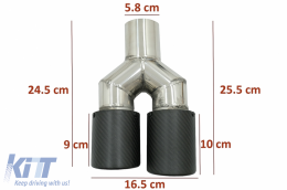 Heckstoßstange Schalldämpfer Tipp Kohlenstoff 5,8 cm Links für BMW 3 E46 4D 98-04 M-Technik Look-image-6081021