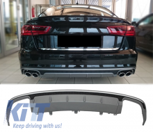 Heckstoßstangendiffusor für Audi A6 4G Facelift Limousine Avant 2015-2018 S6 Look-image-6023332