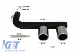 Hintere Stoßstange Auspuff System für VW Polo 6R 2009-2018 R400 Look Ohne PDC-image-6045923