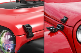 Hood Catches Lock Kit suitable for Jeep Wrangler JK JL (2007-2018) Satin Black Finish-image-6081516