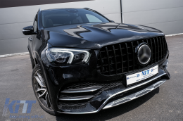 
Hűtőrács Mercedes GLE SUV W167 V167 GLE Coupe C167 Sport Package (2019-től) modellekhez, GTR Panamericana Dizájn, teljes fekete-image-6075919